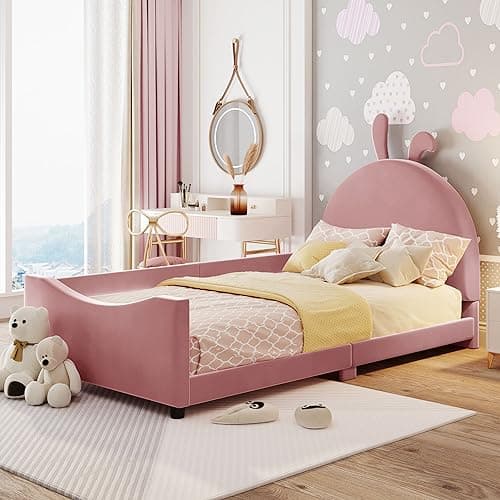 Upholstered Daybed with Trundle, Drawers, and Wood Slat Support Frame - Grey
