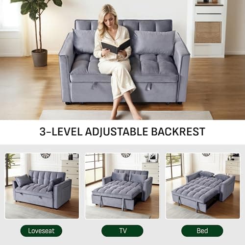 FLEXISPOT XCT4 3-in-1 Convertible Sofa Bed, Gray