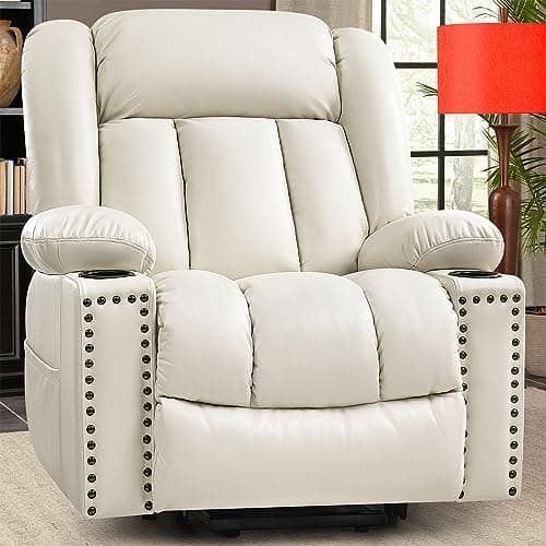 Large Heater & Massager Lift Chair Recliner, Dark Brown, 3 Positions