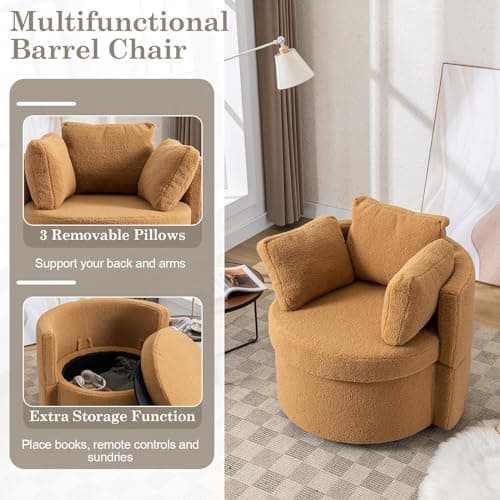 Swivel Barrel Chair Set for Nursery or Bedroom