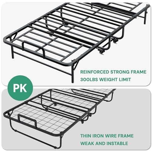 Portable Foldable Twin Folding Bed with Memory Foam Mattress for Adults