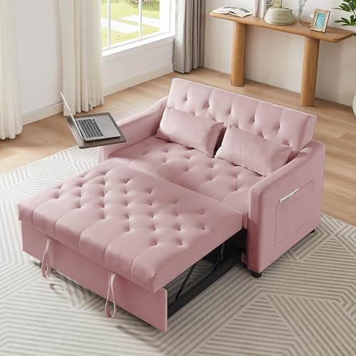 65'' 3-in-1 Folding Convertible Sofa Bed, Grey