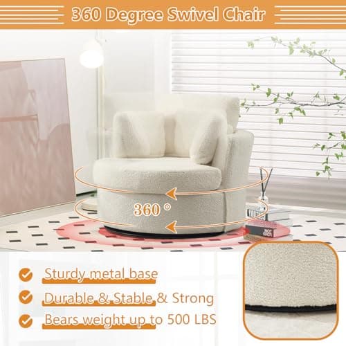 Swivel Barrel Chair Set of 2 for Nursery or Living Room
