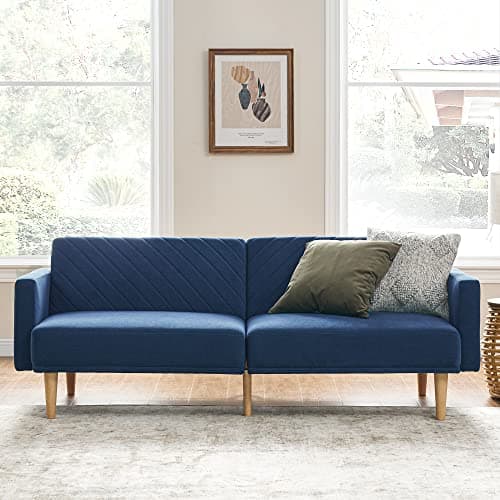 Mopio Mocha Brown Premium Velvet Futon Sofa Bed