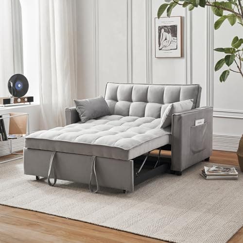 Beige 3-in-1 Sleeper Sofa Bed with Storage – Modern Lounge Furniture