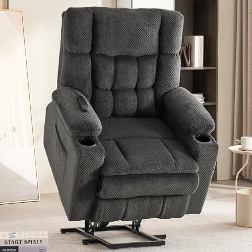 Elderly Lift Chair with Massage & Heating, Recliner with Cup Holders & USB Port