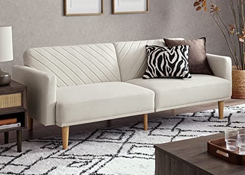 Mopio Mocha Brown Premium Velvet Futon Sofa Bed