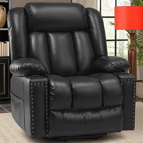 Large Heater & Massager Lift Chair Recliner, Dark Brown, 3 Positions