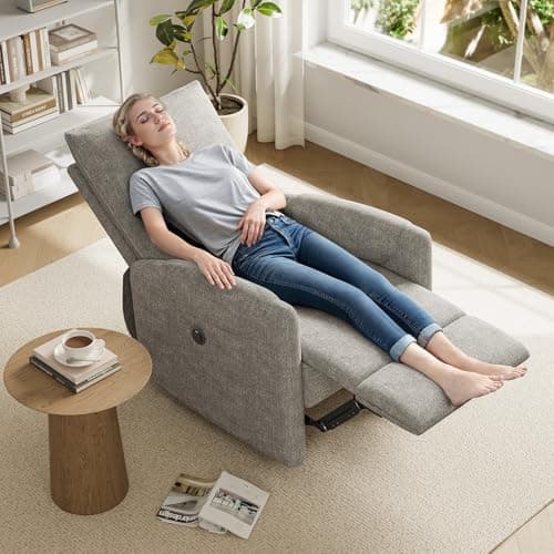 Power Recliner Chair for Adult Living Room, Office, Apartment  
Electric Home Theater Seating with USB Port, Springs Seat Cushion  
Reclining Single Sofa for Adult, Grey