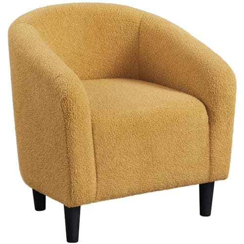 Yaheetech Grey Velvet Living Room Chair with Armrest and Low Back