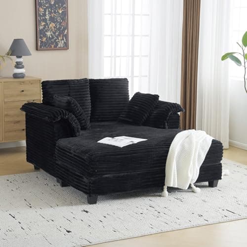 VINGLI 56" Oversized Corduroy Recliner Bed for Living Room and BedROOM