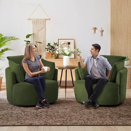 360° Swivel Blue Barrel Armchair with Washable Cushions