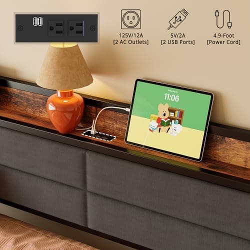 LIKIMIO Sturdy Metal Twin Daybed with Charging Station, Black