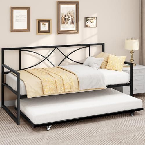 YITAHOME Twin Daybed with Pull Out Trundle - Black