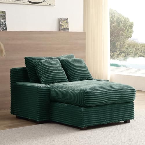 Oversized Corduroy Chaise Lounge Chair for Living Room or Bedroom