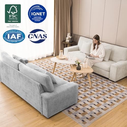 DOPEDIO Modern Loveseat Sofa for Living Room with Chenille Recliner and Beige Removable Cover
| DOPEDIO Beige Chenille Recliner Loveseat for Small Spaces with Easy Assembly
| DOPEDIO Spring Cushioned Loveseat Sofa with Beige Solid Wood Frame for Liv