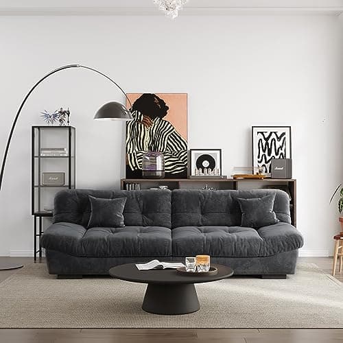 Pink Oversized JACH Sectional Couch with Thick Cushion and Two Pillows