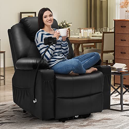 YITAHOME Electric Recliner Chair with Phone Stand & Massage Black