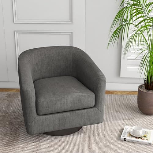 Modern Cream UIXE PU Leather Swivel Barrel Club Chair Set (2)