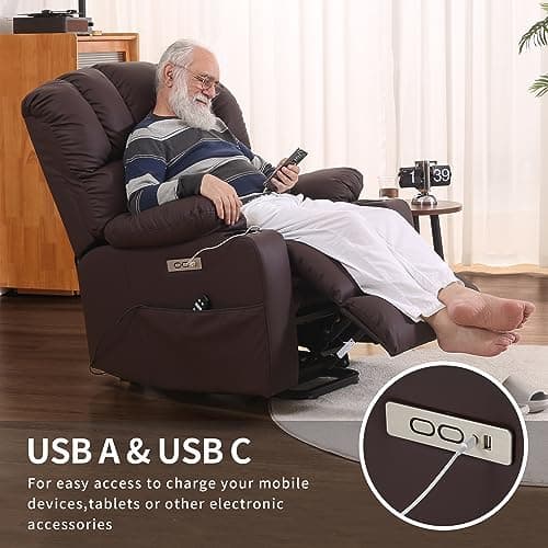 DURASPACE Power Lift Recliner for Elderly with Heat and Massage (Brown)  
DURASPACE Large Faux Leather Backrest Electric Lift Recliner for Seniors (Brown)  
DURASPACE Electric Lift Massage Recliner Chair with Heat (Brown)