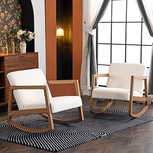 Teddy Fabric Upholstered Nursery Rocking Chair