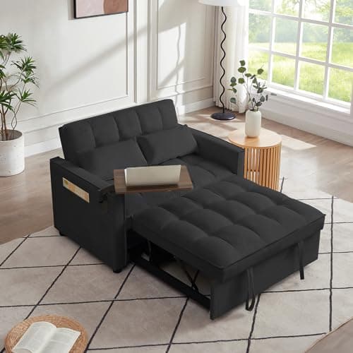 3 in 1 Sleeper Sofa Bed with Reclining Backrest & Table