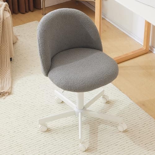 VINGLI Sunny Egg Yellow Rolled Task Chair, Armless Desk Chair with Lumbar Support