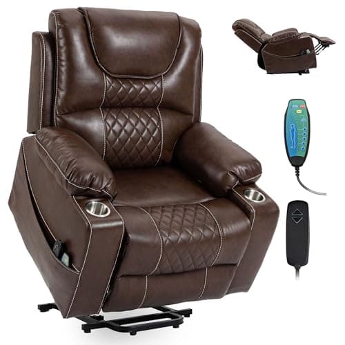 Big Man Power Oversized Recliner with Dual Motor Heat Vibration for Elderly