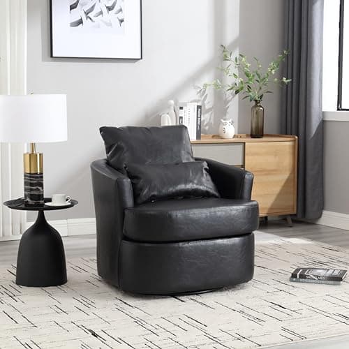 Ergonomic Black PU 360 Degree Swivel Chair