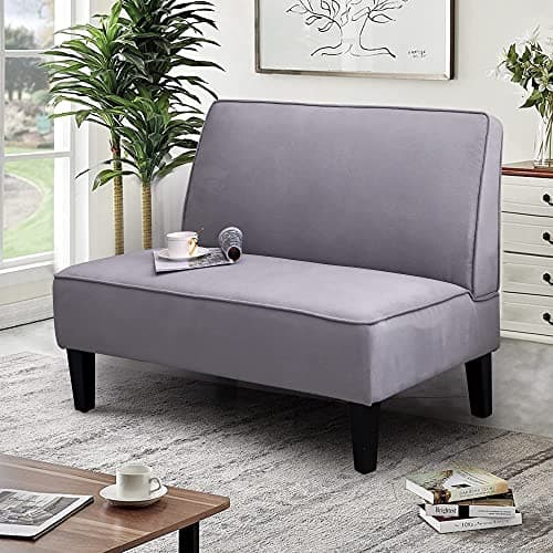 Changjie Blue Small Loveseat Sofa for Bedroom and Living Room