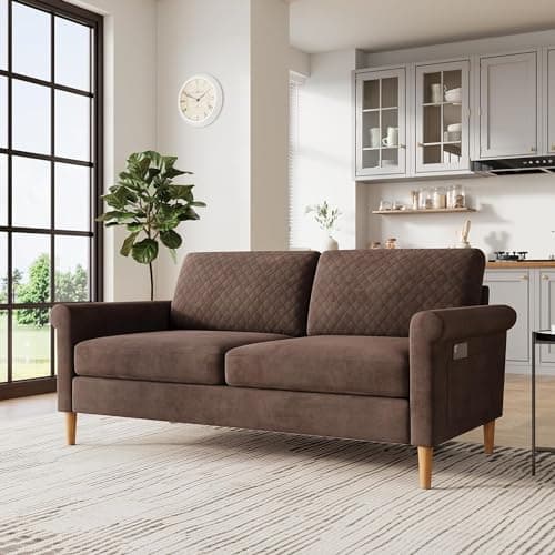 Vesgantti Mid Century Grey 65" Loveseat, Comfortable Living Room Sofa