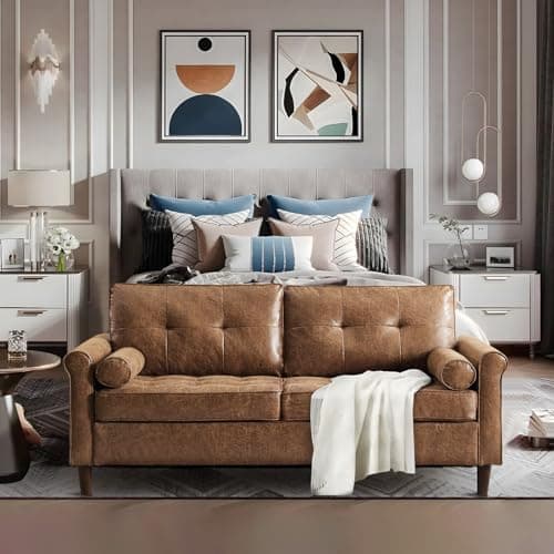 Small Mid-Century Modern Loveseat Sofa for Small Spaces