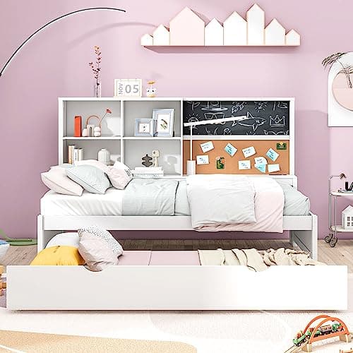 Merax Blackboard Twin Daybed with Storage and USB Ports