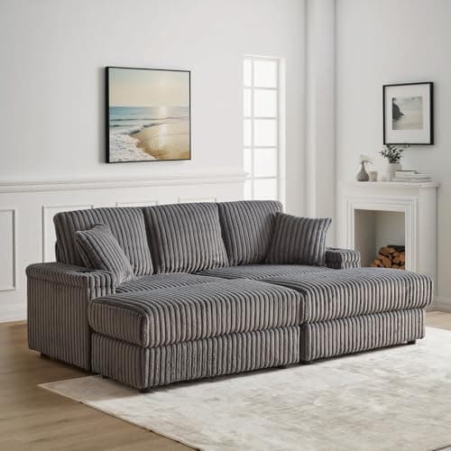 Oversized Chaise Lounge Chair with Ottoman and Storage Space for Living Room, Office (3 Seater, Green)