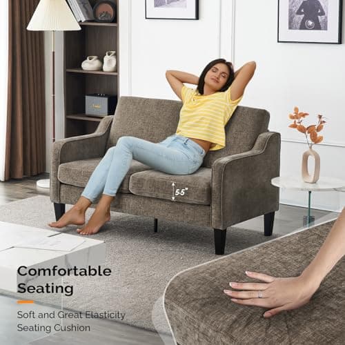 VINGLI 53" Mid Century Modern 2 Seater Love Seat Sofa