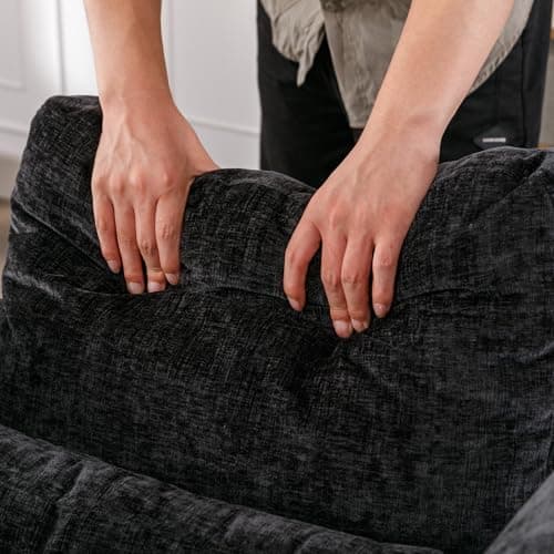 Modern Black Swivel Barrel Chair for Nursery, Living Room, Bedroom