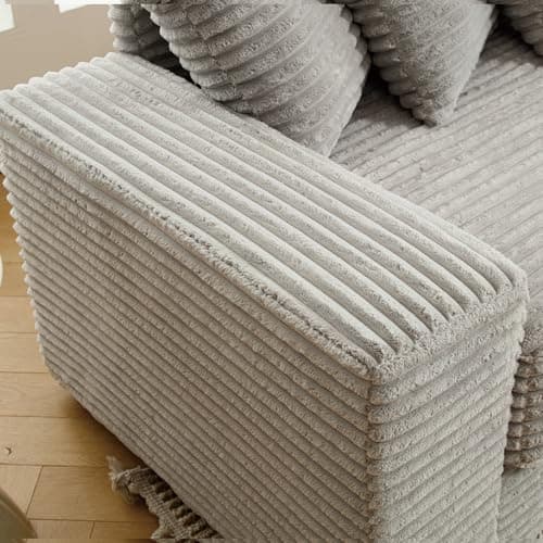 Gray L-Shaped Sleeper Sectional with Chaise and 8 Throw Pillows