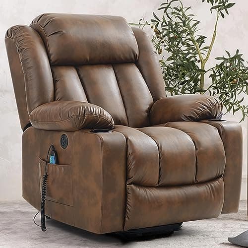 PARKOL Power Lift Recliner Chair with Massage & Heat (Brown)