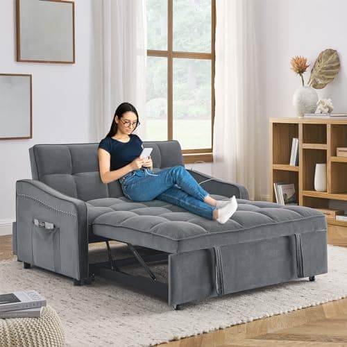 Convertible Sleeper Sofa Bed with USB&Type-C Charging Ports