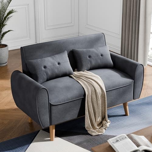 JAMFLY Dark Gray Loveseat Sofa for Living Room and Small Spaces