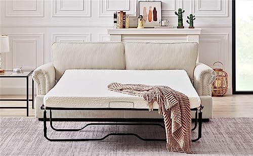 Memory Foam Reversible Sleeper Sofa: Comfortable Full Size Bed Couch for Living Rooms
