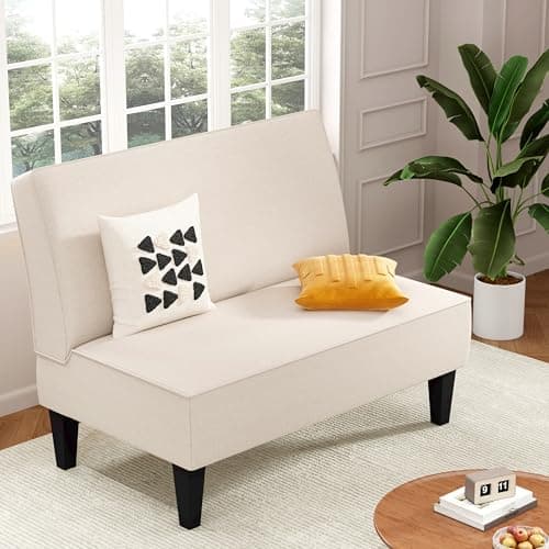 Changjie Blue Small Loveseat Sofa for Bedroom and Living Room