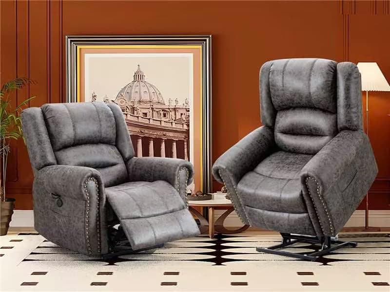 CDCASA Grey Dual Motor Lazy Boy Recliner with Massage, Heat, and Infinite Positions for Seniors