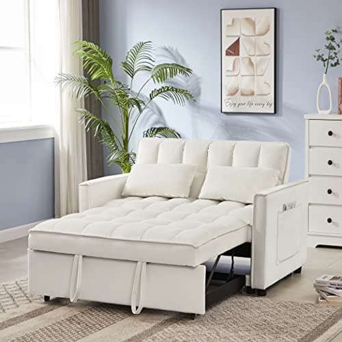 65'' 3-in-1 Folding Convertible Sofa Bed, Grey