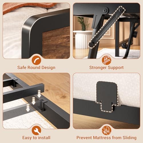 Homieasy Rustic Brown Farmhouse Twin Day Bed with Bookcase & Charging Station