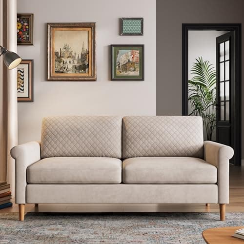 Vesgantti Mid Century Grey 65" Loveseat, Comfortable Living Room Sofa