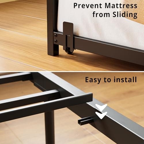 LIKIMIO Sturdy Metal Twin Daybed with Charging Station, Black