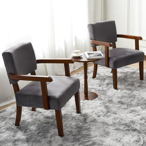 2-Piece Accent Chair Set with Table for Living Room, Bedroom, Reading Room, Waiting Room (Brown)