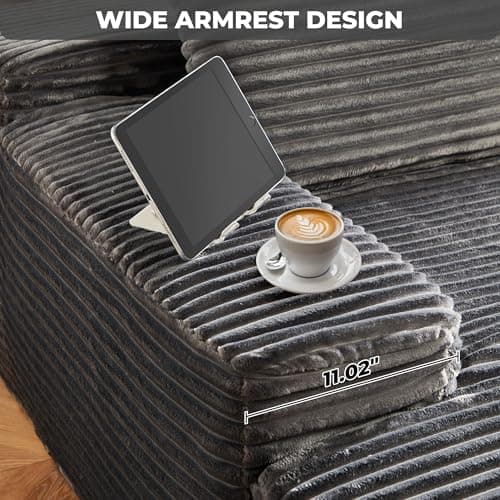 Oversized Chaise Lounge Chair, 81" Cloud Plush Grey Sofa Bed