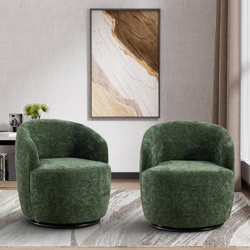 Ivory Modern Boucle Swivel Accent Chair for Living Room and Bedroom